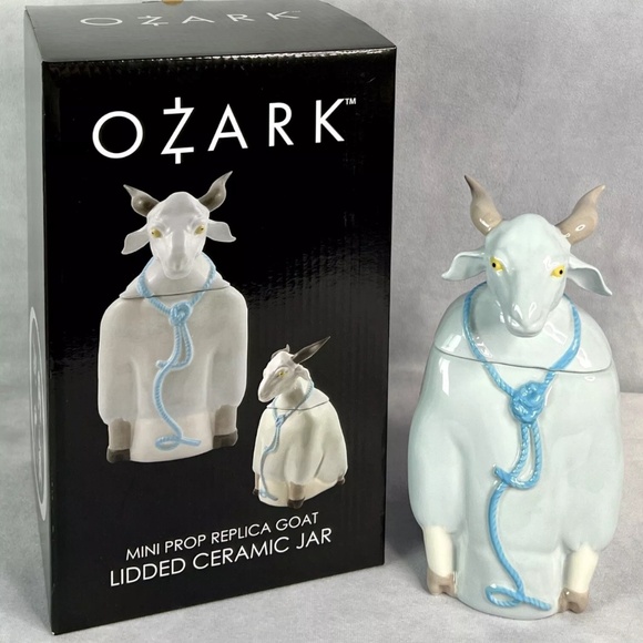 Ozark Other - Ozark Goat Cookie Jar Prop Ceramic Jar, Lidded, Ozark Box, Ben's ashes, Netflix